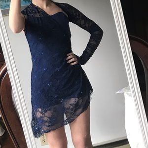 Navy Blue Lace Lyrical Dance Costume